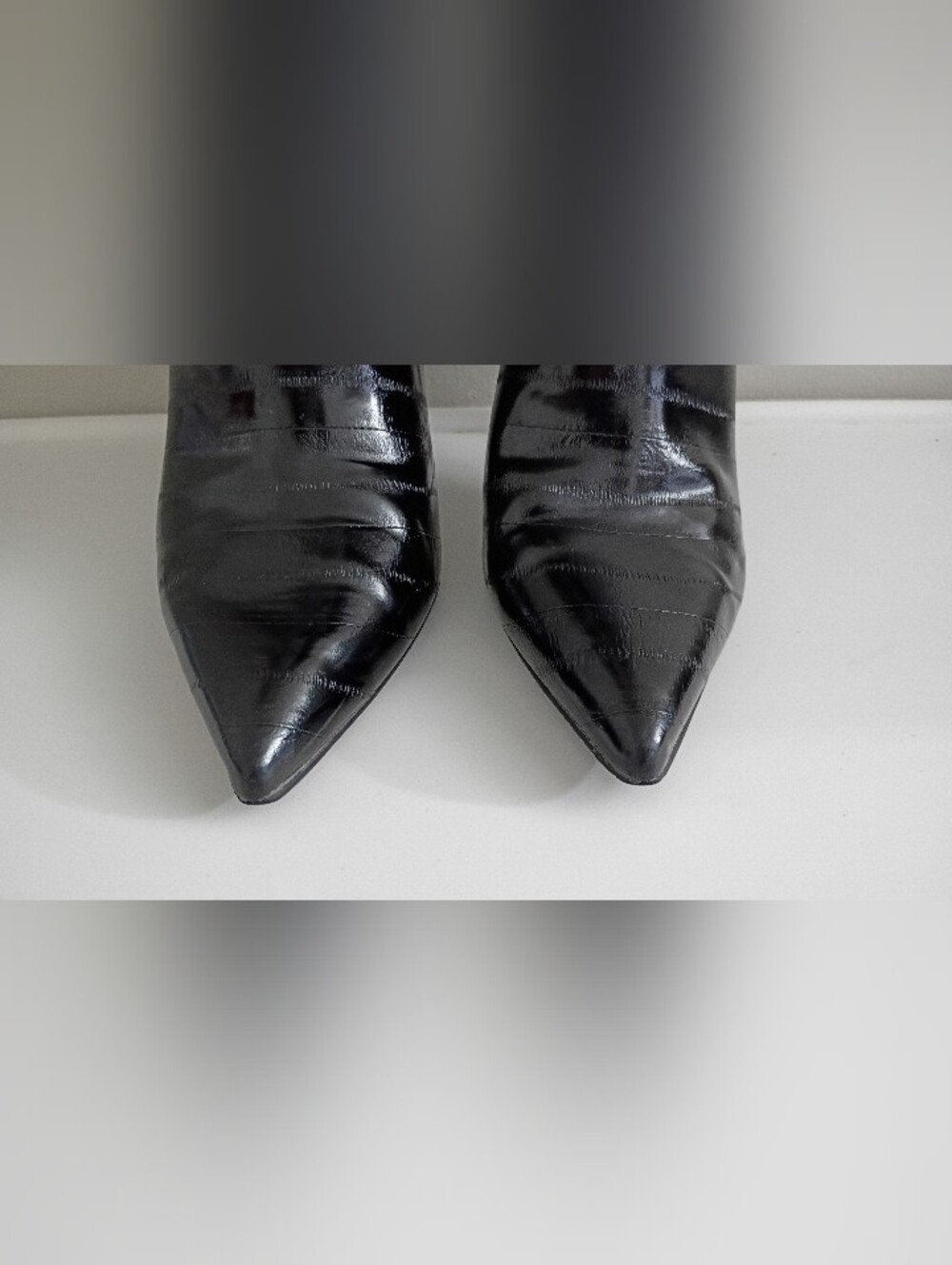 Steve Madden Black Patent Over-the-Knee Stiletto Boots - Picture 14 of 16